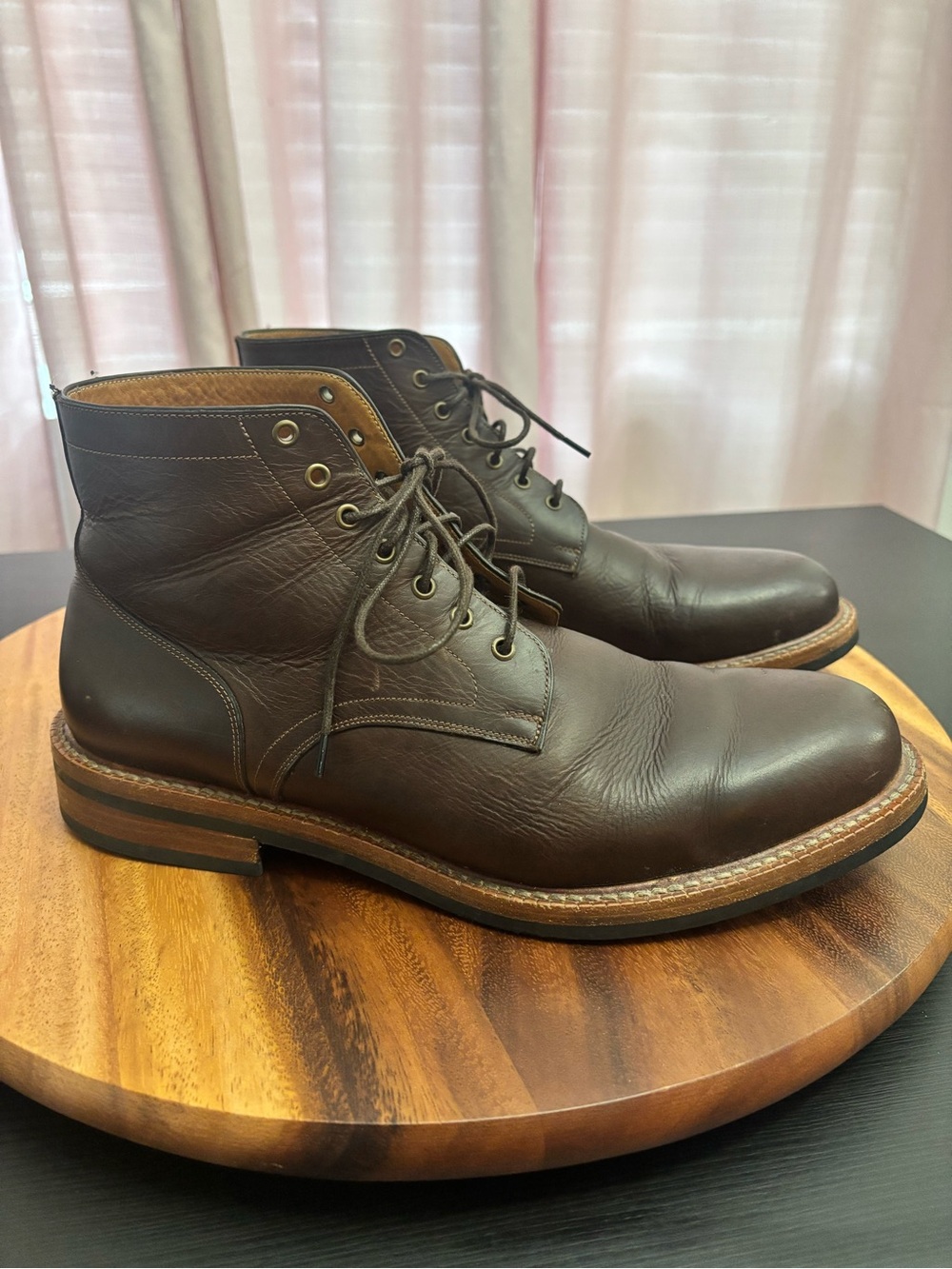 Beckett Simonon Brown Leather Chelsea Boots Lace Up Size 10